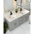 thumbnail image 3 of Design House Cultured Marble Double Sink 61" Vanity Top with Backsplash and Pre-Drilled 4" Centersets, White, 3 of 21