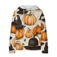 thumbnail image 4 of Halloween Hoodies for Women Pumpkin Sweatshirts Workout Hooded Pullover Tops Sweaters Casual Comfy Fall Fashion Outfits,Waffle Hoodie Women Holiday, 4 of 6