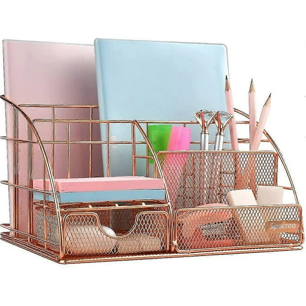 Desk Organizers And Accessories, Large, All In One Desk Organizer Pencil Holder With Drawer, Desktop Organizer