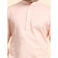 thumbnail image 4 of SKAVIJ Men's Cotton 2 Piece Outfit Casual Long Sleeve Crew Neck Button Down Shirt Beach Summer Loose Pant Sets (Small,Pink), 4 of 8
