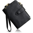 thumbnail image 1 of GHSDFBB Womens Small Bifold Leather Wallets RFID Ladies Wristlet with Card Slots id Window Zipper Coin Purse (Black), 1 of 7