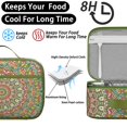 thumbnail image 4 of Boho Folk Insulated Tote Geometric Mandala Lightweight Compact with Front Pocket, 4 of 6