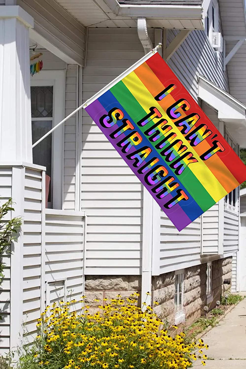 LGBT Seattle Skyline Pride Flag© LARGE 3 x 5 feet 2 Brass Grommets 2 sided 