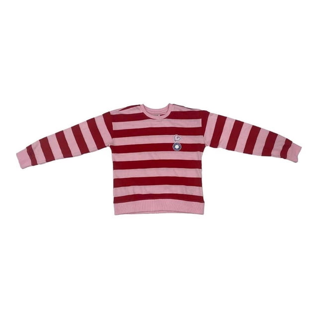 Sudadera George para Niña Cuello Redondo Diseño Rayas Horizontales Gruesas Rosa Talla 4