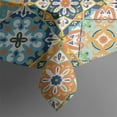 thumbnail image 5 of Multicolor Ethnic Floral Pattern Square Tablecloth,Waterproof Square Table Cover,Wipeable Spillproof Washable Table Cover for Home Kitchen Party Decor 42"X42"(107x107cm), 5 of 6