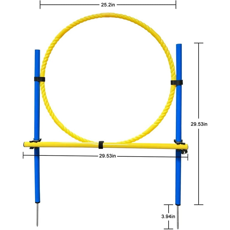 Pet Prime Dog Agility Training Equipment for Dog Obstacle Course Backyard  Height Adjustable Jumper Ring Portable Dogs Park Exercise Tool