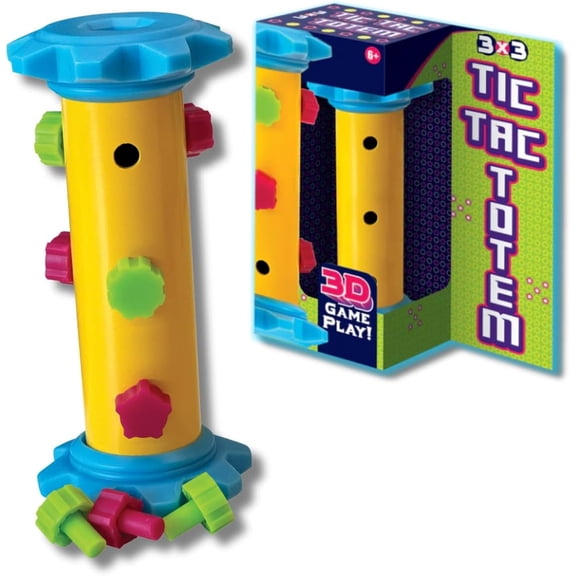 Challenge Your Mind with Tic Tac Totem 3x3: 3D Tic Tac Toe Travel Game & Brain Game for Strategy Enthusiasts, Ages 6