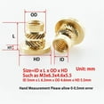 thumbnail image 2 of Copper Threaded Nut Inserts M2 M2.5 M3, M4 M5 M6 M8 3D Print Flange T-Nuts Knurled Thread Hot Melt Heating Insert Nuts, 2 of 6