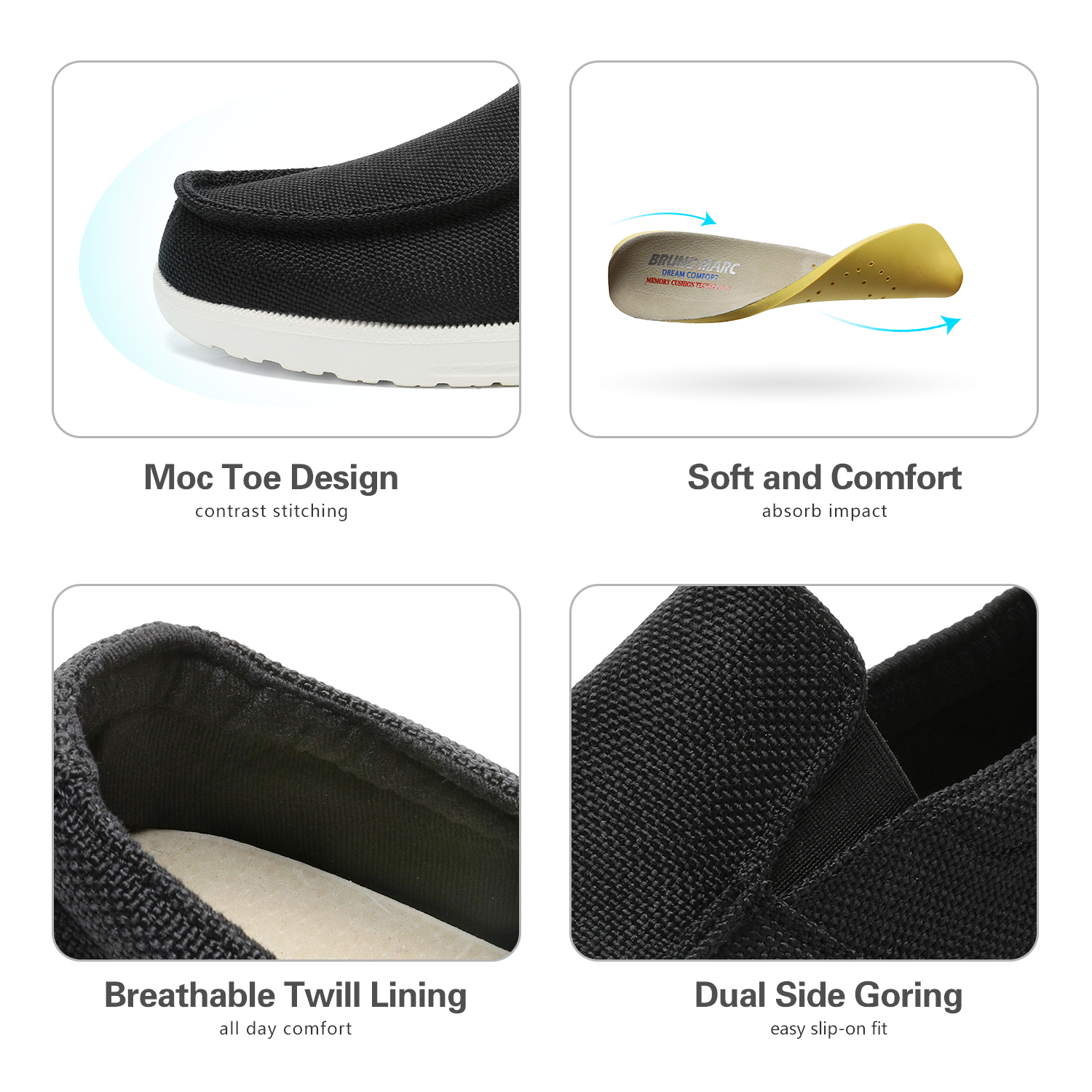 Bruno Marc Men's Slip On Loafer Walking Shoes SUNVENT-01 BLACK size 6.5 - image 3 of 5