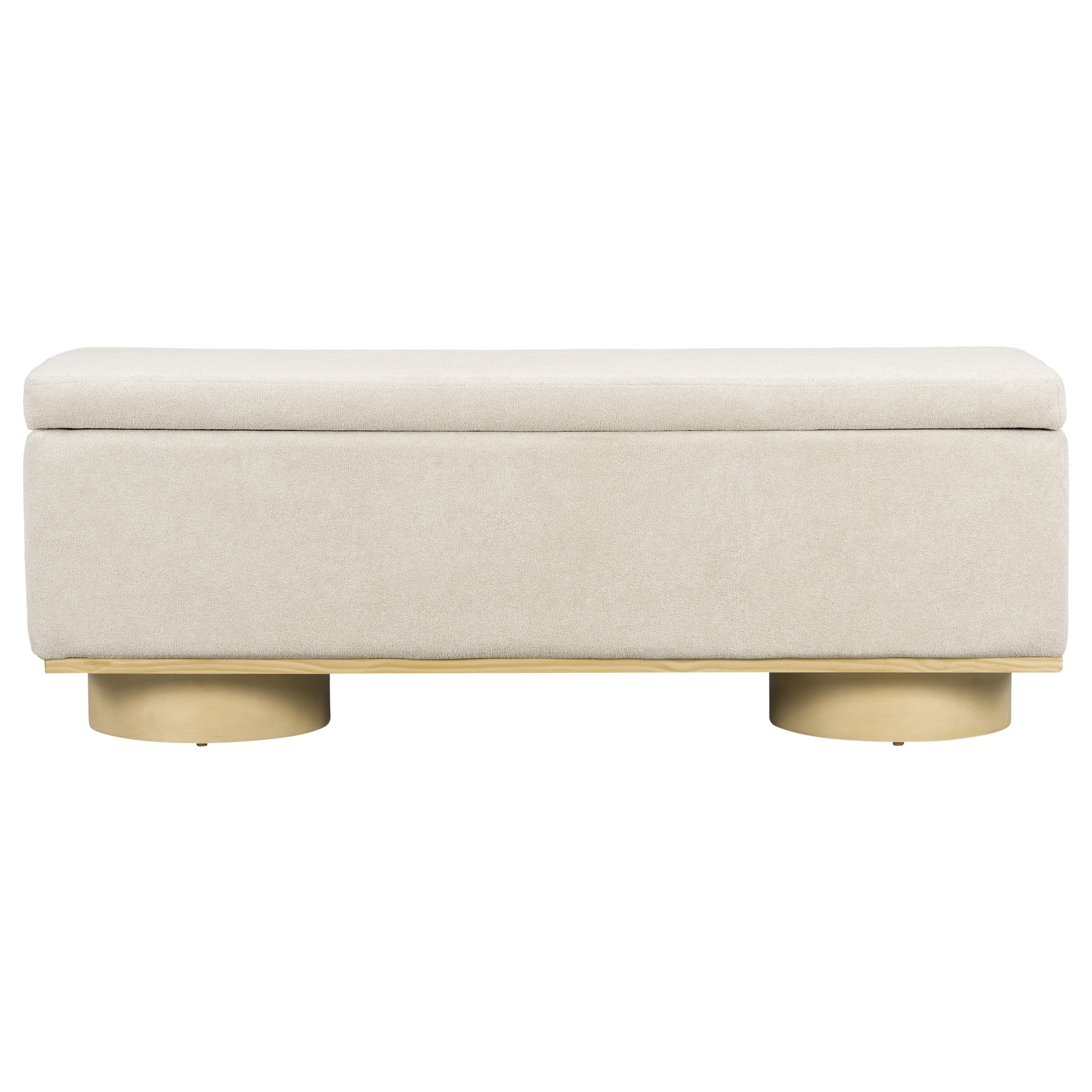 Christopher Knight Home 50.2" Upholstered Storage Bench, Lift-Top Ottoman, Oatmeal
