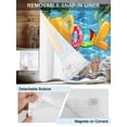 thumbnail image 3 of No Hook Cloth Fabric Shower Curtain with Snap in Liner, Blue Summer Pool Waterproof Shower Curtains Set with See Through Top Window, Watermelon Swimming Ring Slippers Bath Curtains Shower 36"x72", 3 of 6