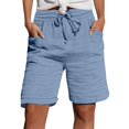 thumbnail image 2 of MYAOYI Womens Drawstring Muslin Shorts Loose Fit Gauze Summer Bottoms, 2 of 7