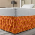 thumbnail image 1 of Abstract Bed Skirt, Composition of Geometric Cut Stripes Summer Time Warm Colors Pattern, Elastic Bedskirt Dust Ruffle Wrap Around for Bedding Decor, 4 Sizes, Mustard Vermilion Coral, by Ambesonne, 1 of 2