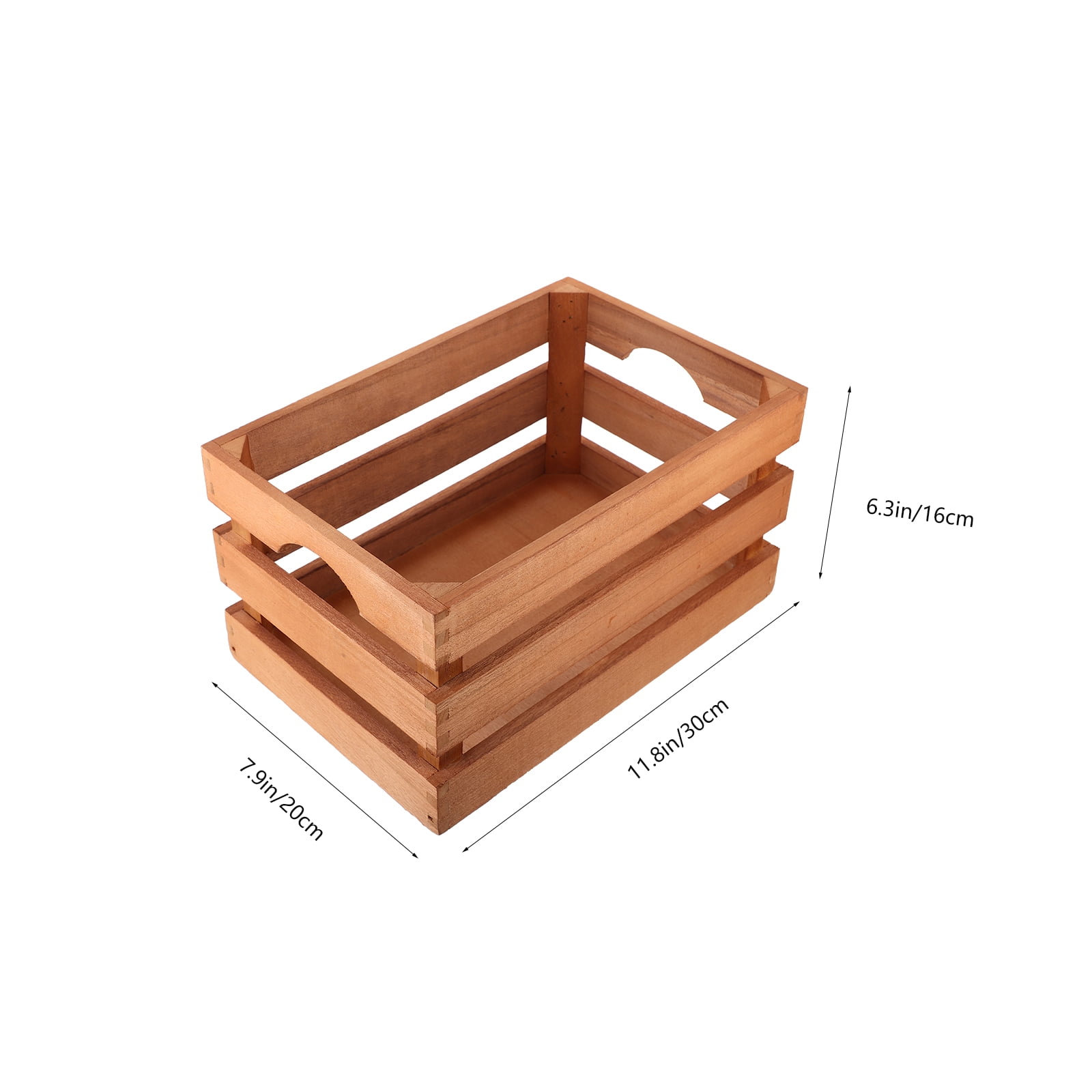 Wooden Storage Basket for Home and Supermarket Use Orange Color 1 Piece 12.5x8.5x9 Inches