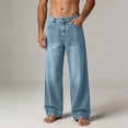thumbnail image 3 of Lpmadey Men's Vintage Straight Leg Jeans Loose Fit Wide Leg Denim Pants Casual Trousers with Pockets for Daily Wear, 3 of 7