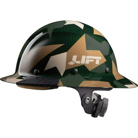 Lift Safety Hard Hat Dax Jungle Camo Carbon Fiber Full Brim