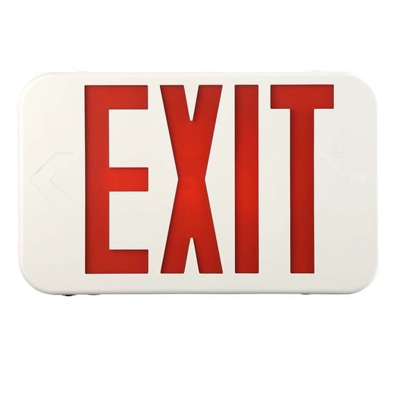 Spectsun 2 Pack LED Exit Sign Red & Green Letter -UL Certified Exit Sign with Battery Backup Emergency Lights-20V-277V Universal Mounting Double Face.