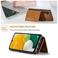 thumbnail image 2 of ELEHOLD 2-in-1 Detachable Wallet Case for Samsung Galaxy A51 4G Premium Leather Case Soft TPU Bumper Magnetic Removable Card Holders Kickstand Function Shockproof Case,brown, 2 of 8