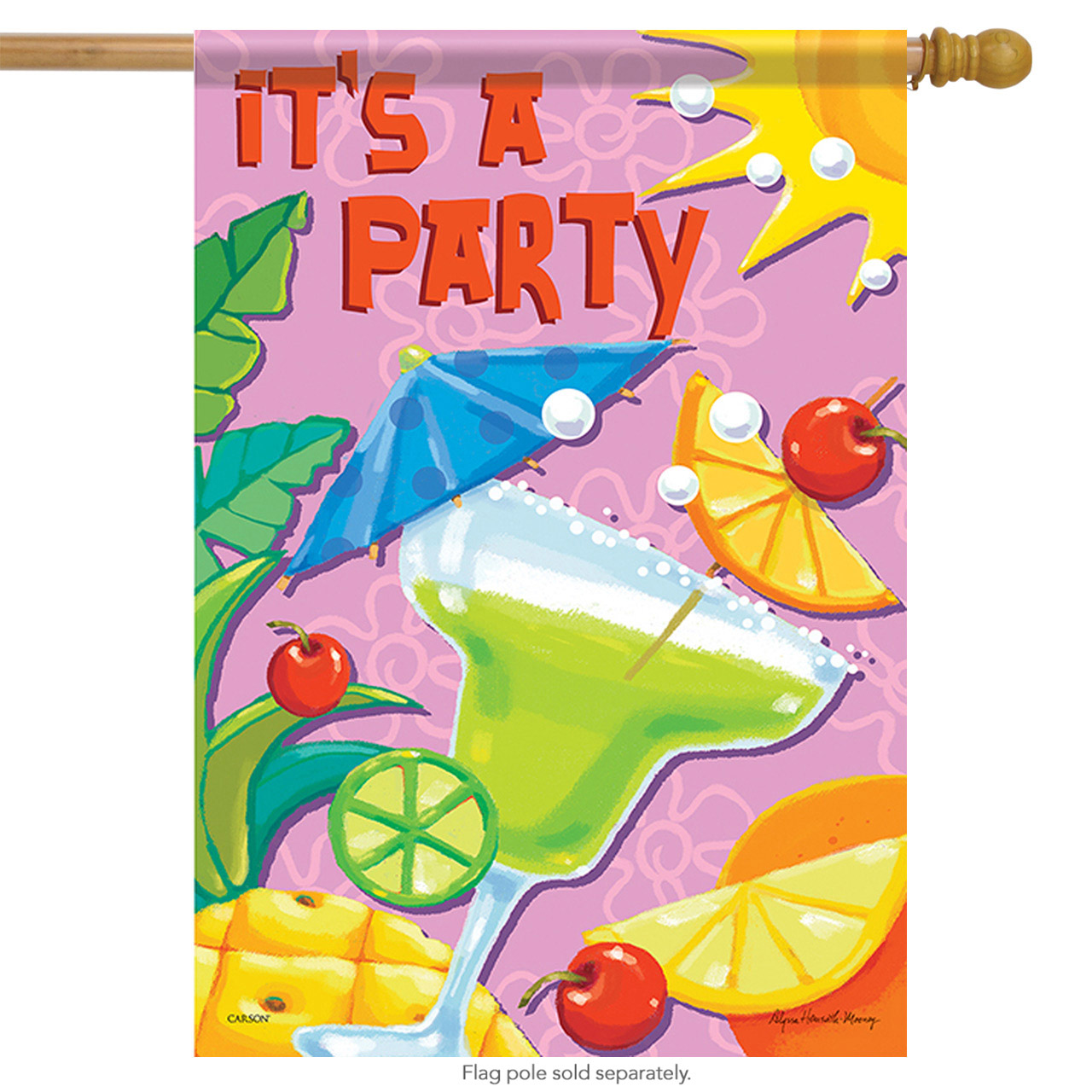 It's A Party Summer House Flag Decorative Cocktail Double Sided 28 "x 40"