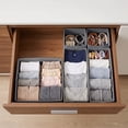 thumbnail image 6 of Non-Woven Fabric Drawer Organizer Bins, Foldable Storage Boxes for Clothes, Underwear, Socks, Set of 5, 11 x 5 x 5.5 Inches, 6 of 7
