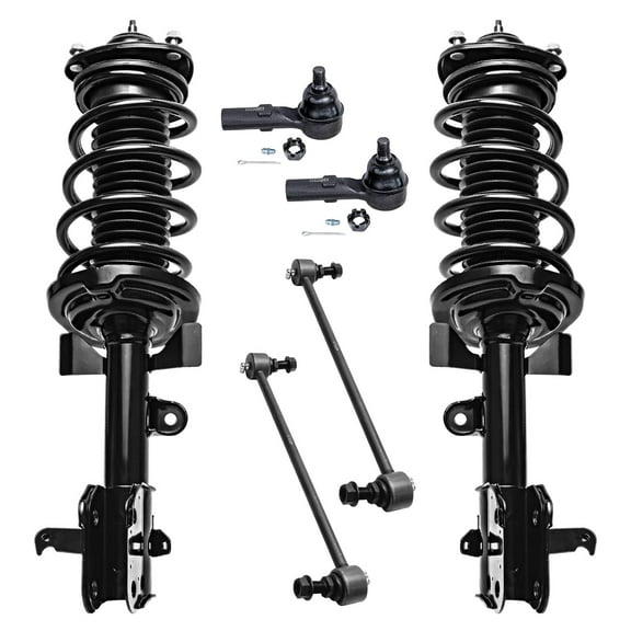 Detroit Axle - 6pc Front Struts Sway Bars Tie Rods for 2013 2014 2015 2016 2017 Honda Odyssey Struts with Coil Spring Sway Bars Outer Tie Rods Replacement