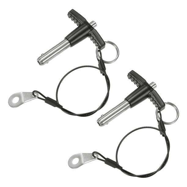 Uxcell 2Pcs Pasadores de bloqueo en T, 8mm de diámetro, 20mm de longitud de uso, pasador de bloqueo de bola de botón