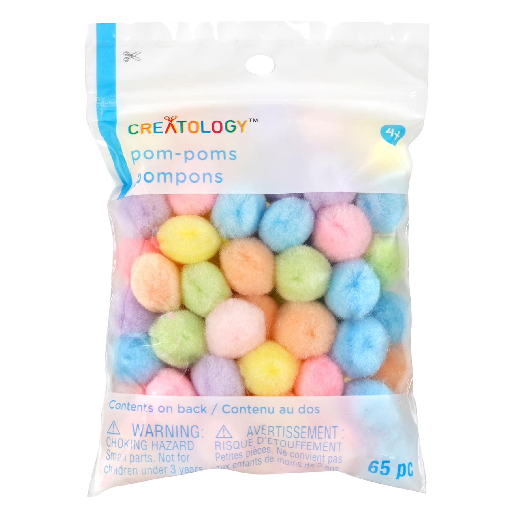 Creatology 1/2" Pastel Pom Poms, 24 Packs: 65 ct. (1,560 total)