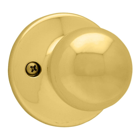 Kwikset Polo Dummy Door Knob - Polished Brass Finish - 1 Piece, Gold