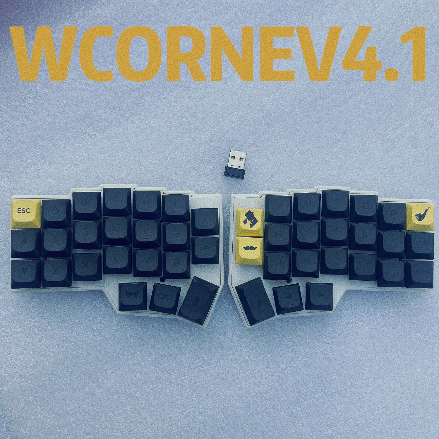 MiFuny WCORNE V4.1 Customize Wireless 2.4G Split Keyboards DIY Hot Swap Ergonomic Design Keyboard Accessory No Shaft Body and Keycap