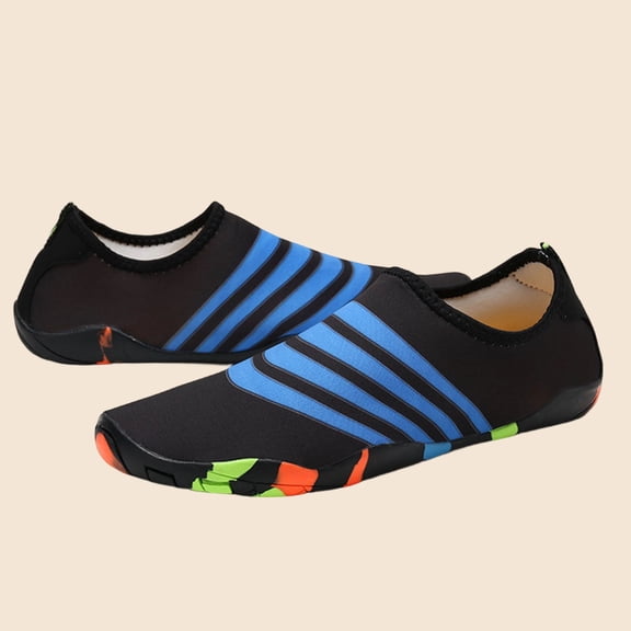 LJEFF Men Water Shoes, Breathable Quick Dry Lightweight Non-Slip Trail Beach Aqua Sneakers Black