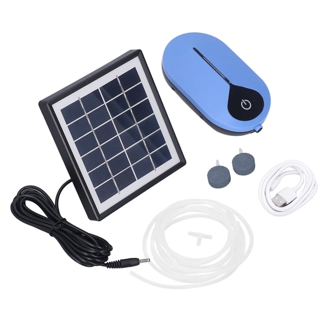Bomba de oxígeno para tanque de peces, 3 velocidades, gran volumen, bajo ruido, 6 V, 1,5 W, bomba de oxígeno de aire solar para acuario de tanque de peces