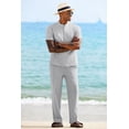 thumbnail image 2 of COOFANDY Men Linen Sets Outfits 2 Piece Casual Henley Shirts Casual Yoga Pants Set Hawaiian Beach Outfit, 2 of 6