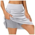 thumbnail image 4 of EDFBUYKRS Female Skirts Womens Pleated Skirt Midi Length Womens Sports Tennis Yoga Short Skirt Casual Solid Color Bottom Skirt Set, 4 of 5