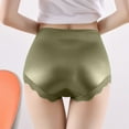 thumbnail image 5 of Underwear for Women Sexy Comfortable Women's Solid Color Lace Court Style Cotton Crotch Mid Waist Plus Size Flat Angle Underwear Army Green L, 5 of 6