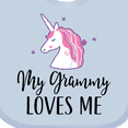 thumbnail image 4 of Inktastic Grammy Loves Me Unicorn Girls Girls Baby Bib, 4 of 4