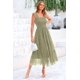 thumbnail image 3 of Vestido PRETTYGARDEN de verano para mujer, midi, con tul, smock, verde claro, talla S, 3 of 7
