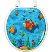 Waterworld Decorated Wood Seat W/plastic