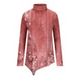 thumbnail image 5 of DPTALR Women Temperament Solid Color Long Sleeved Round Neck Irregular Long Sleeved T-shirt, 5 of 5
