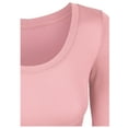 thumbnail image 3 of KOGMO Womens Long Sleeve Crop Top Solid Round Neck T Shirt, 3 of 8