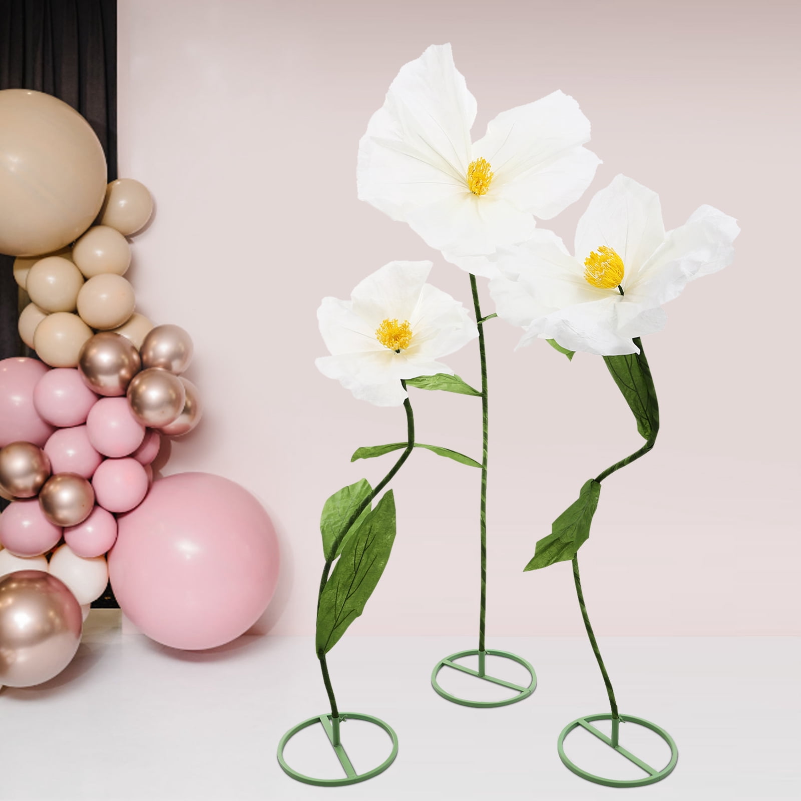 3 Pcs Giant Flowers for Decoration 5.9ft Giant Artificial Flowers Wedding Giant Paper Flowers Large White Artificial Flower for Wedding Decoration