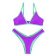 thumbnail image 4 of Prolriy Bikini Sets for Women, Women's Fashion Color Block Bikini Swimsuit Set with Padded Pads Womens Swimsuits Purple S, 4 of 4