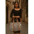 thumbnail image 5 of Sishka Multicolour Hand Crafted Printed Fabric Tote Bag – Stylish Handbag with Vegan Leather Handles, Shoulder & Top Handle Design for Women, 5 of 8