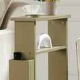 thumbnail image 3 of Kings Brand Furniture Narrow Side Table with Storage Shelf, Slim End Table with Magazine & Remote Holder, Small Space Bedside Table for Living Room or Bedroom, Lemon Pepper, 3 of 5