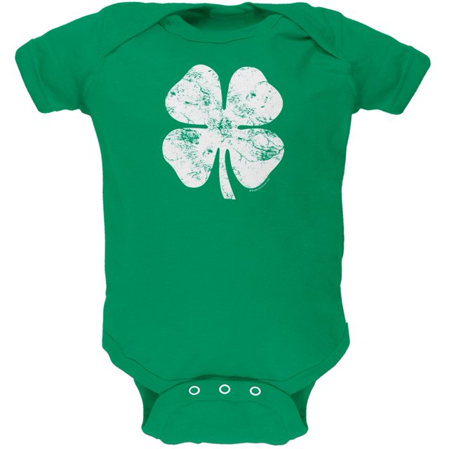 Journée de la Saint-Patrick - une Pièce Bébé Douce Vert Kelly en Vieilli Shamrock