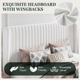 thumbnail image 4 of Amolife King Size Lift Up Hydraulic Storage Bed Frame, Platform Bed with Upholstered Wingback Headboard with Vertical Channel Tufting, White, 4 of 9