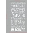 thumbnail image 3 of Remember You are Braver & Twice As Beautiful Vinyl Inspirational Décor Wall Stickers, 20x39-Inch, White, 3 of 6
