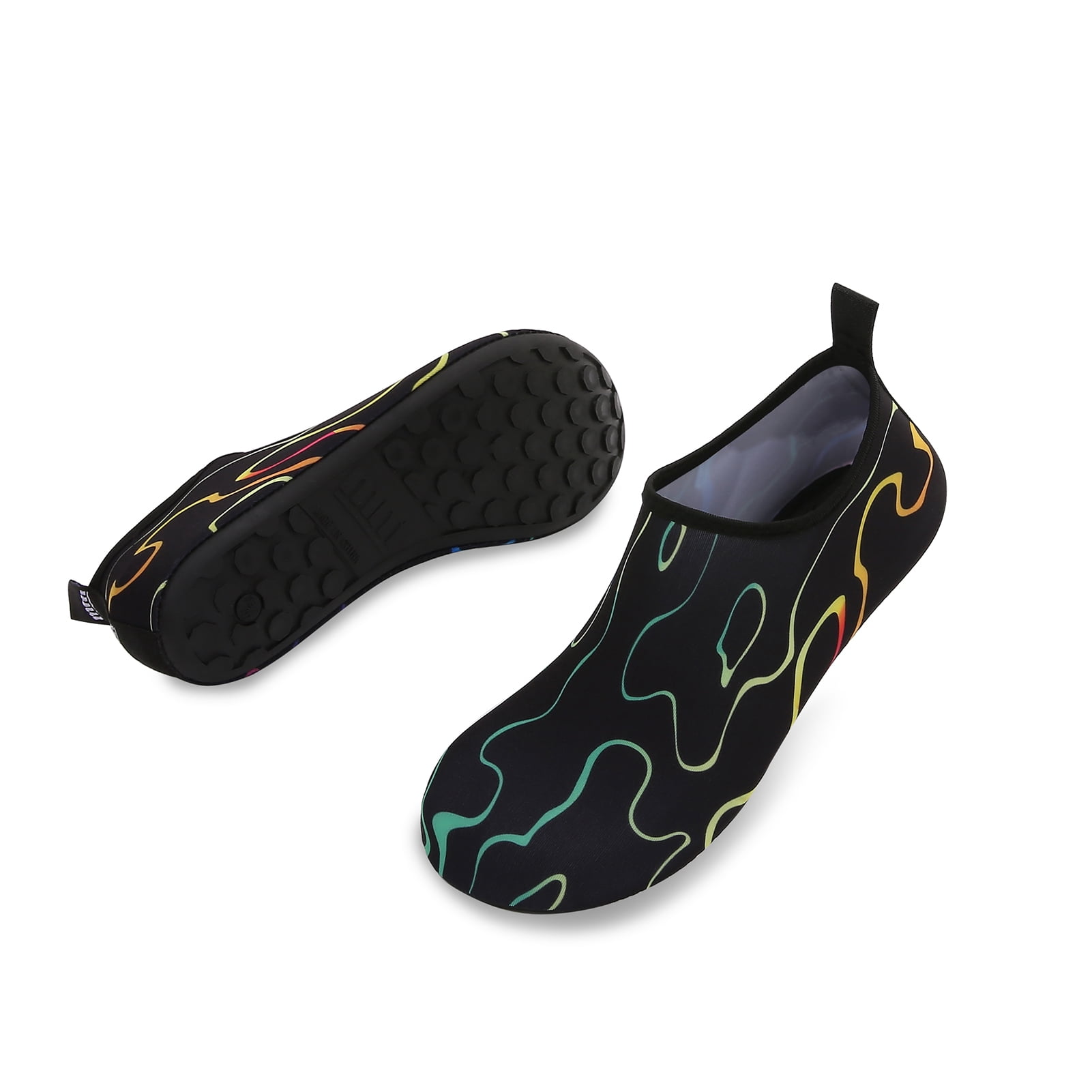 Men and Women a Slip On Barefoot Quick-Dry Beach Aqua Yoga Water Shoes (Tide/Black, 13-14 Women/10.5-11 Men)