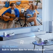 Magcubic Projector 8K&4K 1080P Support, 290 ANSI Mini Projector Smart with 5w Soundbase Speaker for Movie Projection, HY300 Pro+ Grey