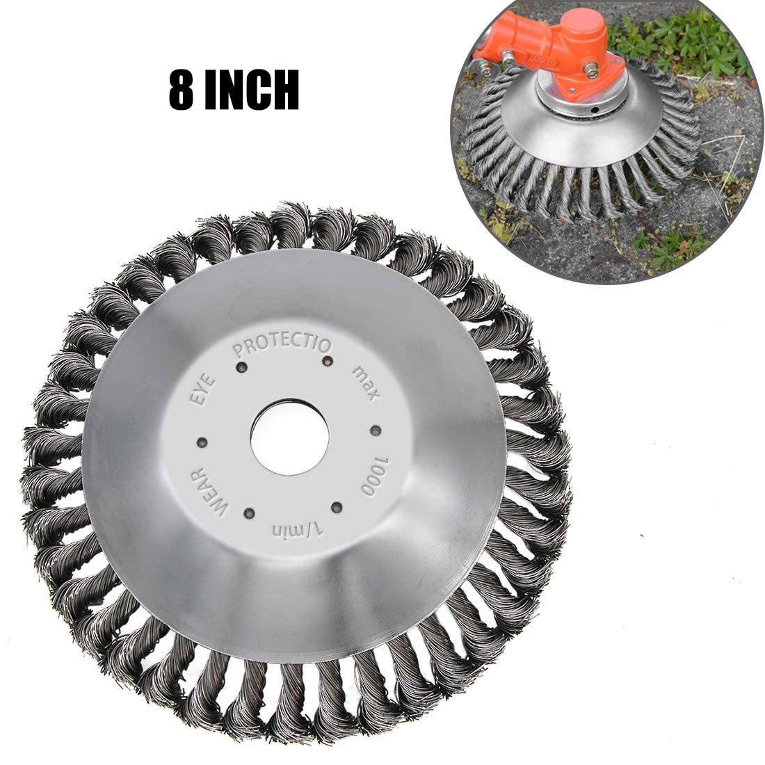 Weed Brush Trimmer Head Joint Twist Knot Steel Wire Wheel Brush Disc Trimmer Head Universal fit Straight Shaft Trimmer Compatible