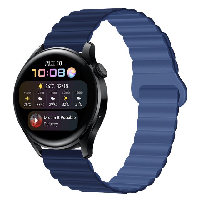 Adecuado para Huawei GT4/GT3/PRO Samsung watch4 correa de reloj de silicona de dos colores con bucle magnético de 20/22mm